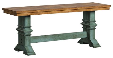 Arbor Hill Two-Tone Trestle Base Dining Bench - Farmhouse - Dining ... throughout Understanding the Appeal of the Arbor Hill Two-Tone Finish